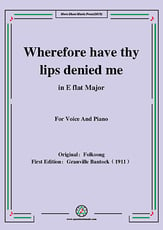 Wherefore have thy lips denied me (Modinha),in E flat Major Vocal Solo & Collections sheet music cover